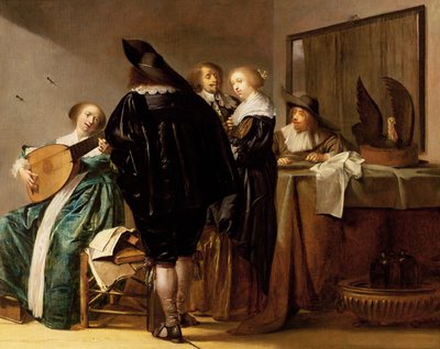 An Elegant Company in an Interior by Pieter Codde